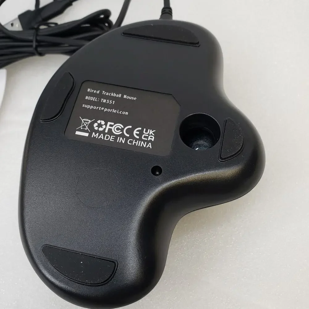 PORLEI TM551 Wired Trackball Mouse Ergonomic Optical 5-Button
